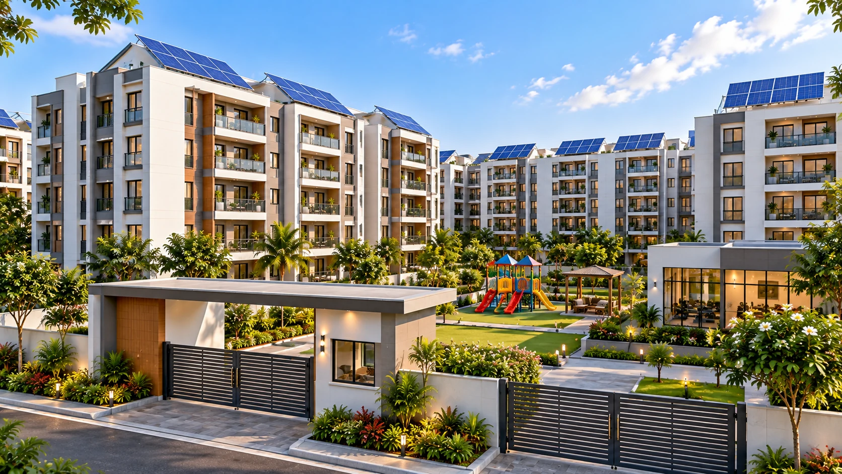 Solar system on a multi-floor builder property